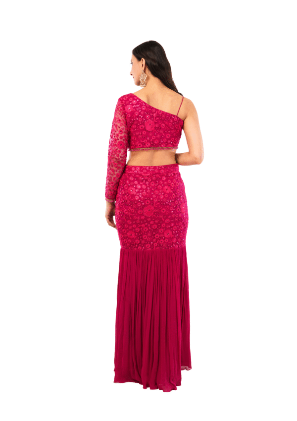 Red Fish Cut Lehenga - Image 7