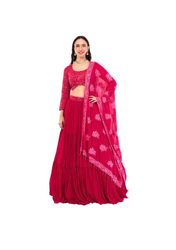 Luxury Georgette Embroidered Lehenga Set