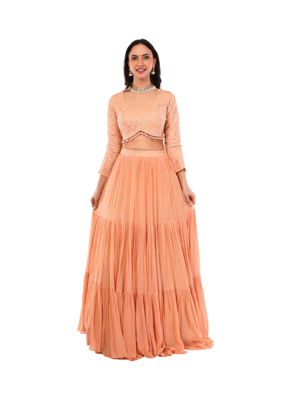 Luxury Georgette Embroidered Lehenga Set - Image 2