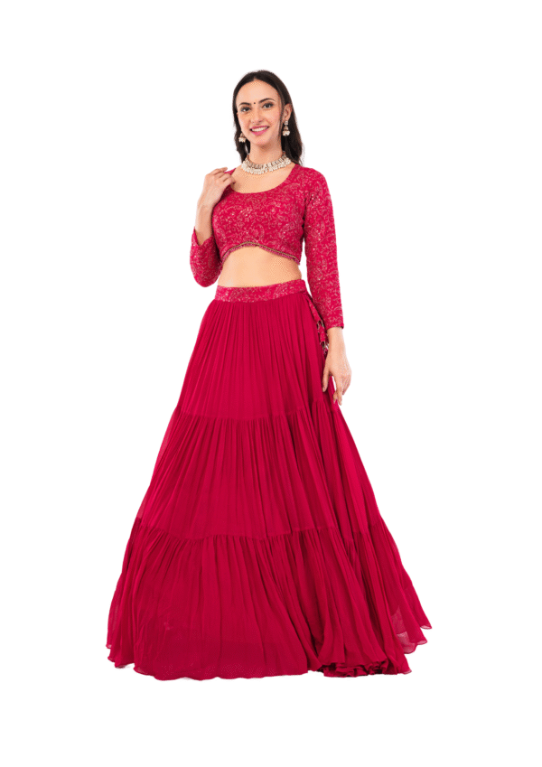 Luxury Georgette Embroidered Lehenga Set - Image 4