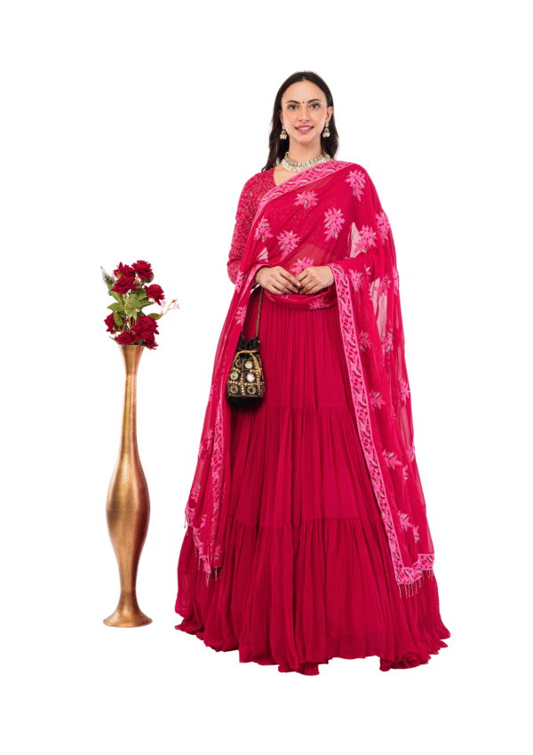 Luxury Georgette Embroidered Lehenga Set - Image 5
