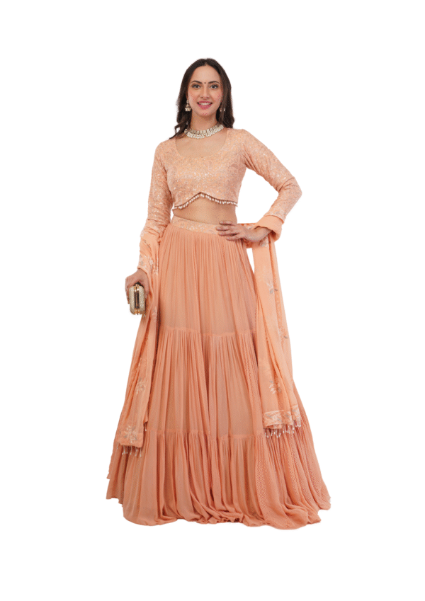 Luxury Georgette Embroidered Lehenga Set - Image 9