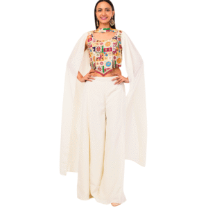 Stylish Ethnic Crop Top & Palazzo Dress