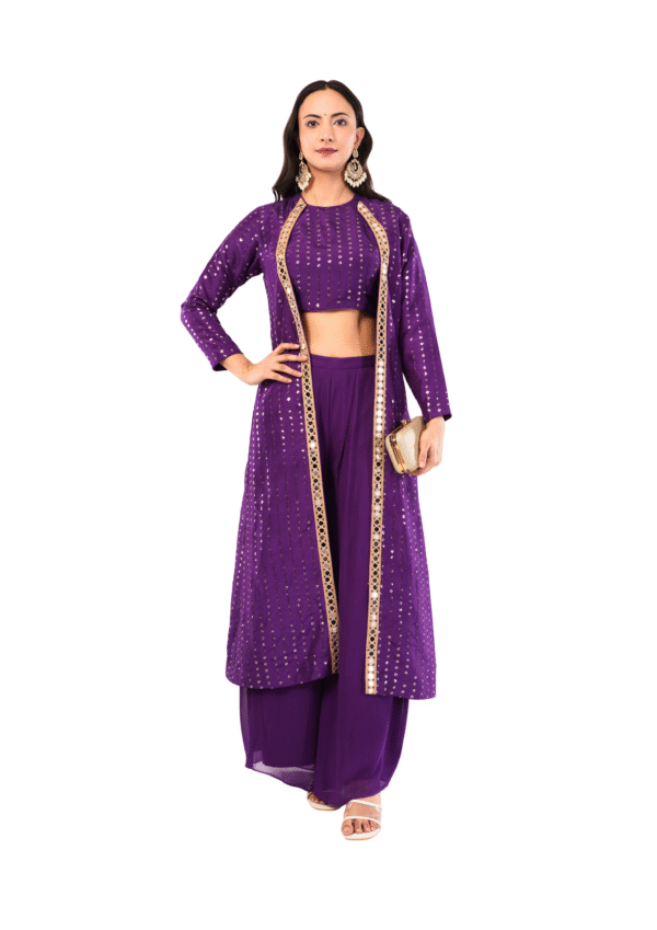 Three-Piece Mirror Work Ethnic Ensemble - Image 7