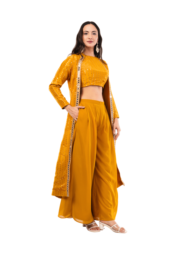 Three-Piece Mirror Work Ethnic Ensemble - Image 2