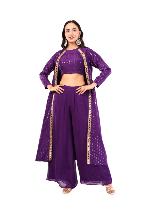 Three-Piece Mirror Work Ethnic Ensemble - Image 7