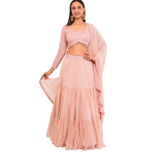 Luxury Georgette Embroidered Lehenga Set