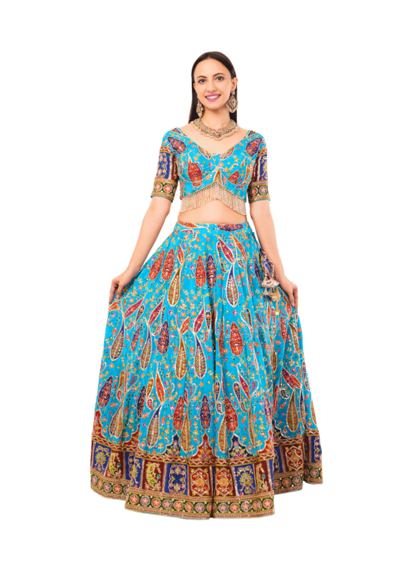 Crepe Embroidered Lehenga Outfit - Image 2
