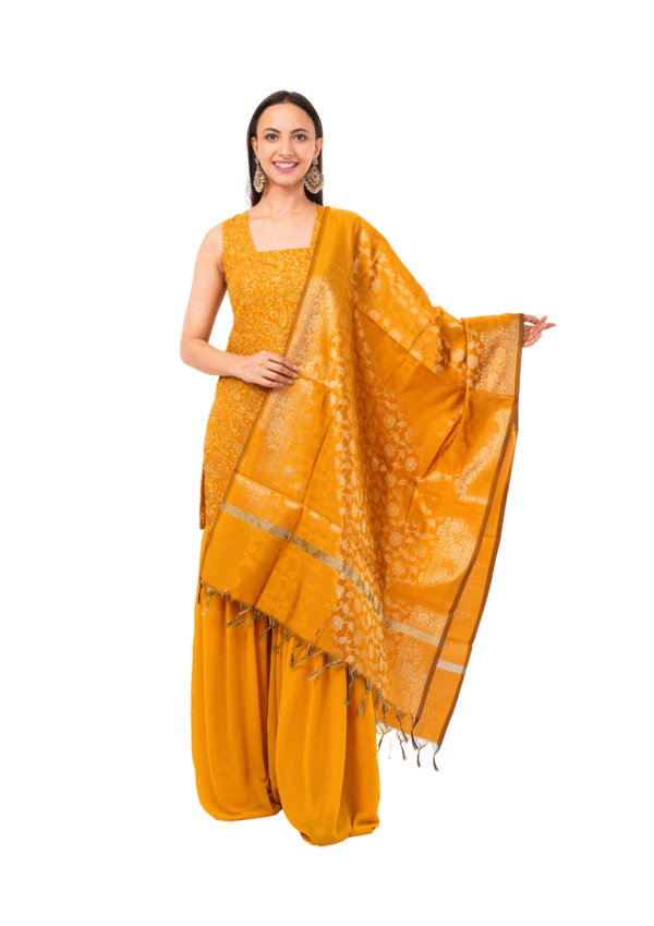 Luxury Gharara Set with Silk Dupatta - Image 2