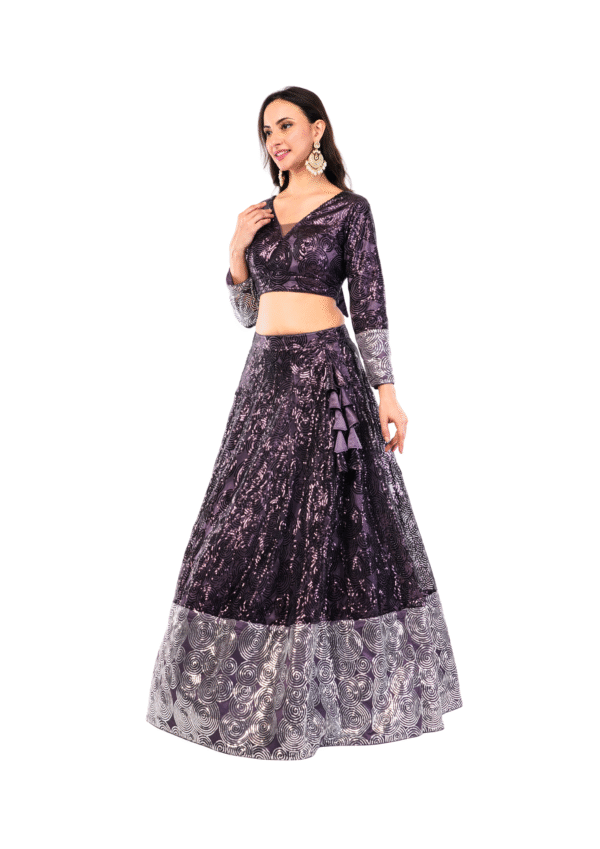 Luxury Sequin Embroidered Lehenga Set - Image 7