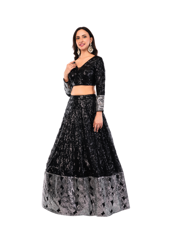 Luxury Sequin Embroidered Lehenga Set - Image 5