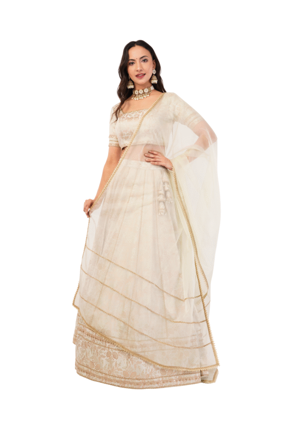 Royal Banarasi Embroidered Lehenga Set - Image 9