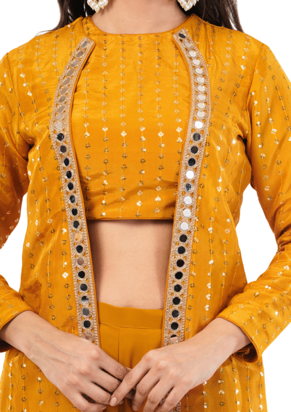 Three-Piece Mirror Work Ethnic Ensemble - Image 6