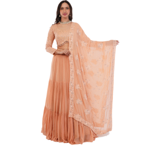 Luxury Georgette Embroidered Lehenga Set