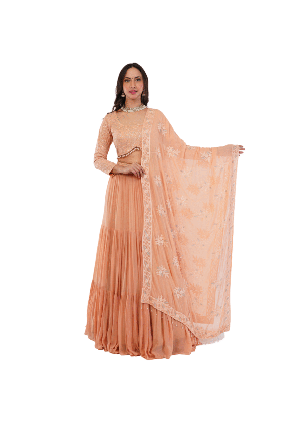 Luxury Georgette Embroidered Lehenga Set