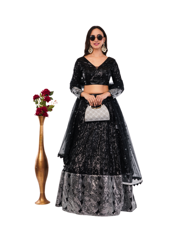 Luxury Sequin Embroidered Lehenga Set - Image 2