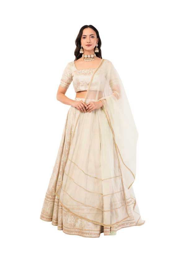 Royal Banarasi Embroidered Lehenga Set - Image 6