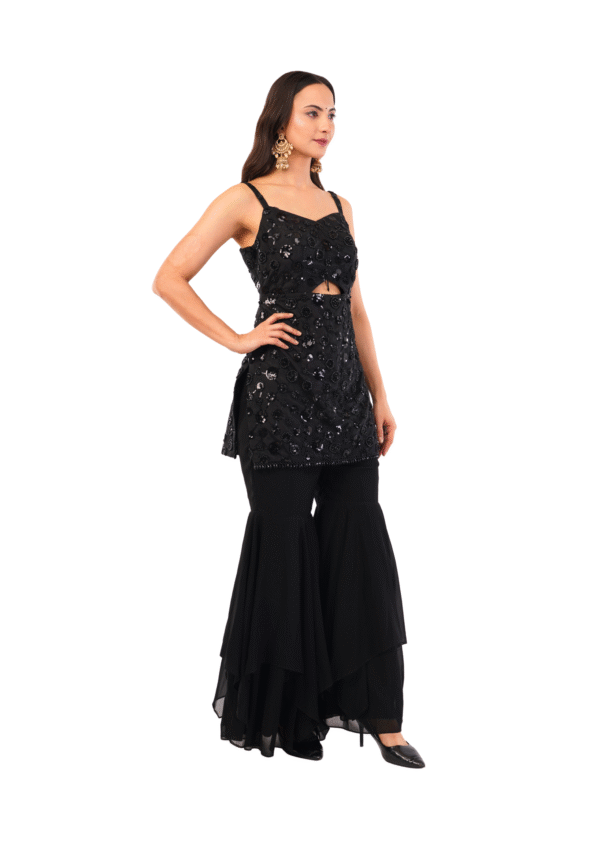 Designer Black Gharara Suit Set - Image 4