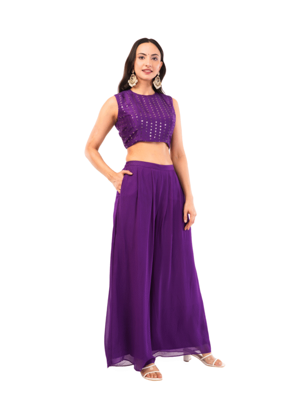 Three-Piece Mirror Work Ethnic Ensemble - Image 9