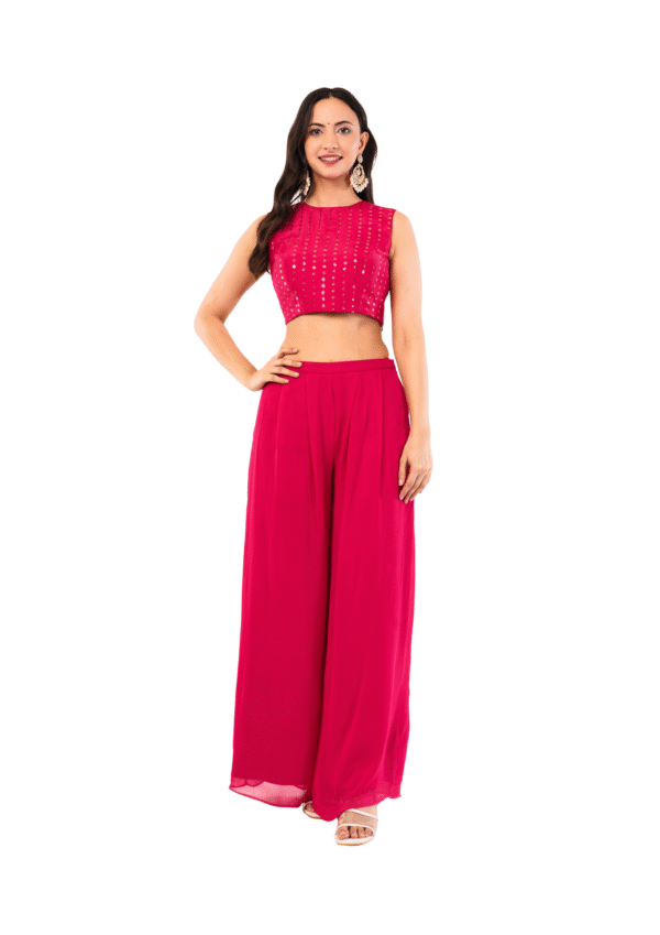 Three-Piece Mirror Work Ethnic Ensemble - Image 4