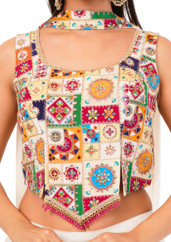 Stylish Ethnic Crop Top & Palazzo Dress - Image 4