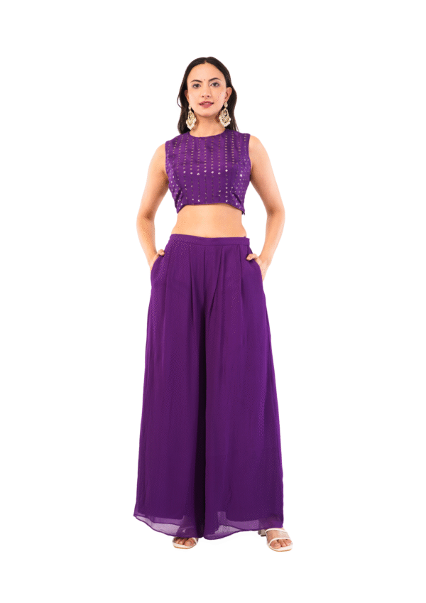 Three-Piece Mirror Work Ethnic Ensemble - Image 10