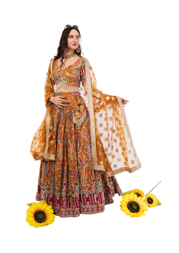 Crepe Embroidered Lehenga Outfit - Image 15