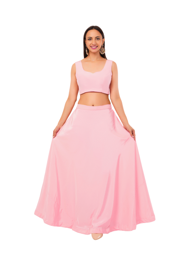 Designer Cut Work Crop Top with Palazzo - Image 5