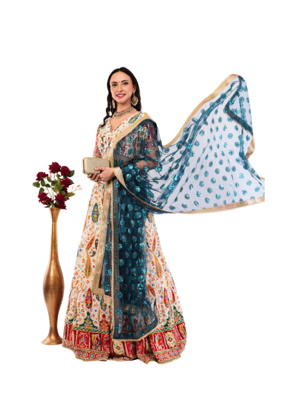 Crepe Embroidered Lehenga Outfit - Image 11