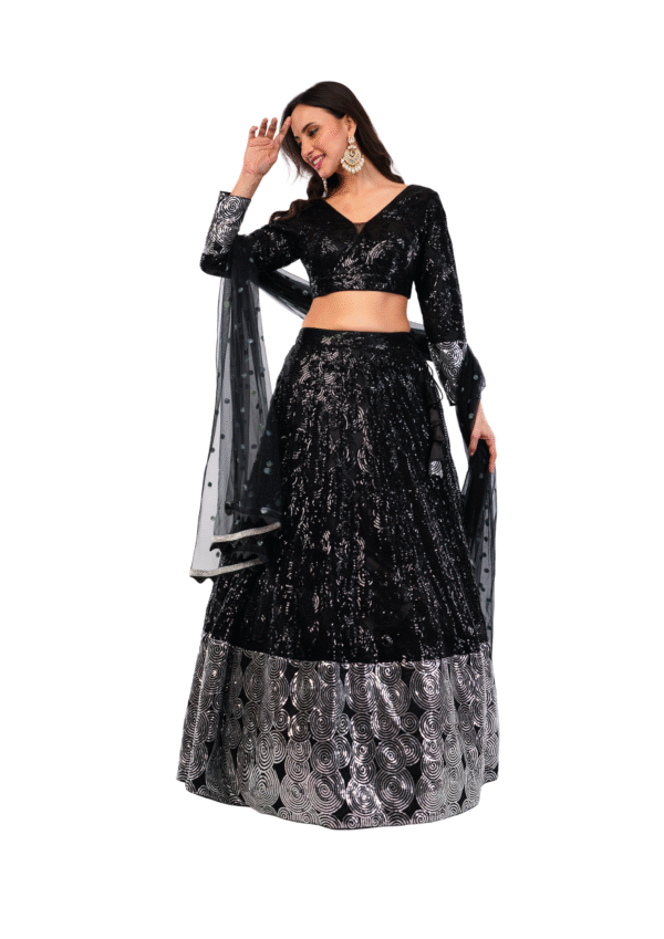 Luxury Sequin Embroidered Lehenga Set - Image 3