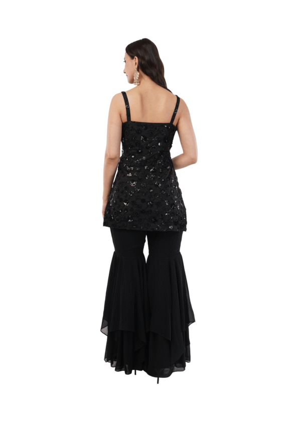 Designer Black Gharara Suit Set - Image 6