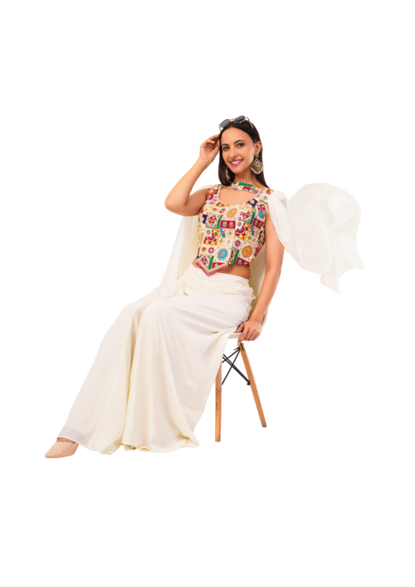 Stylish Ethnic Crop Top & Palazzo Dress - Image 6
