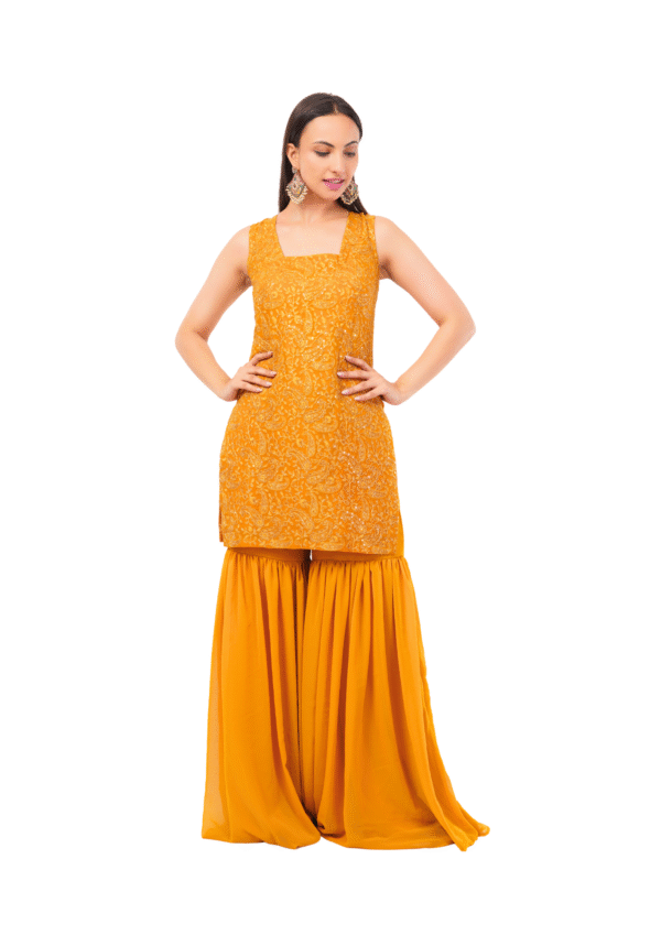 Luxury Gharara Set with Silk Dupatta - Image 6