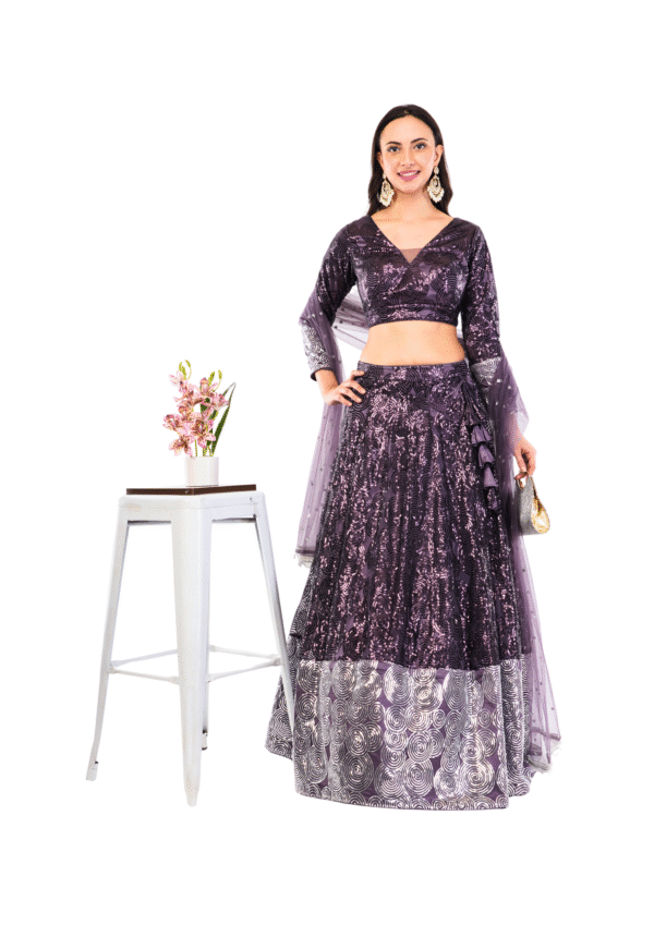 Luxury Sequin Embroidered Lehenga Set - Image 10