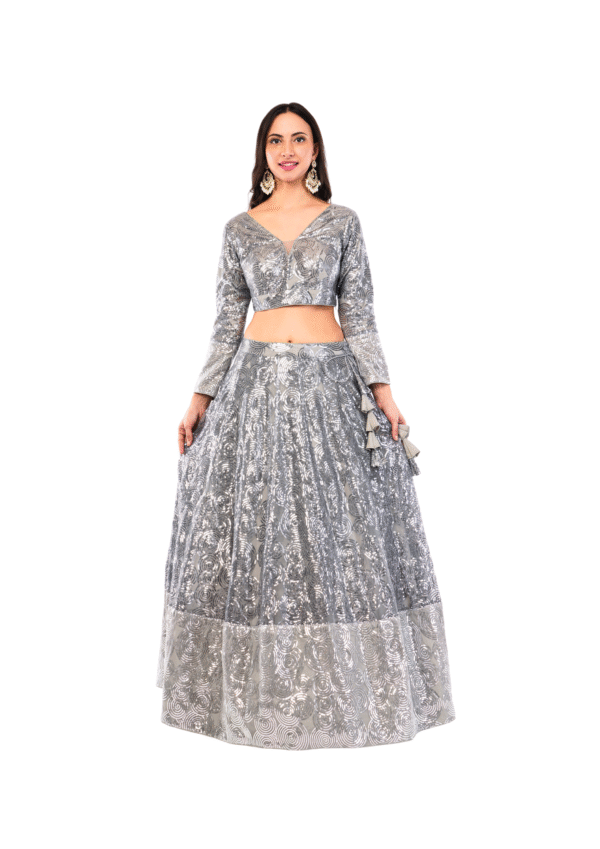 Luxury Sequin Embroidered Lehenga Set - Image 12