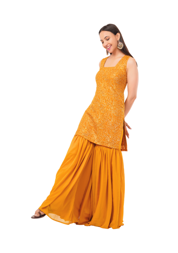 Luxury Gharara Set with Silk Dupatta - Image 7